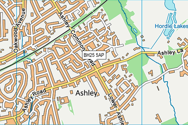 BH25 5AP map - OS VectorMap District (Ordnance Survey)