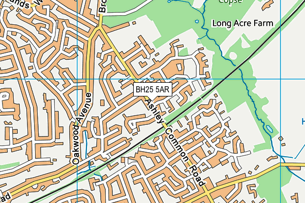 BH25 5AR map - OS VectorMap District (Ordnance Survey)