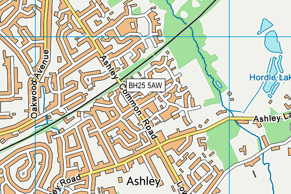 BH25 5AW map - OS VectorMap District (Ordnance Survey)