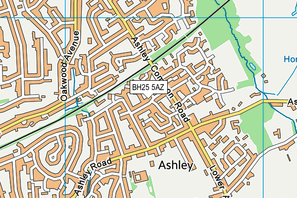 BH25 5AZ map - OS VectorMap District (Ordnance Survey)