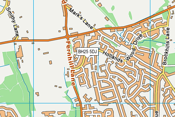 BH25 5DJ map - OS VectorMap District (Ordnance Survey)