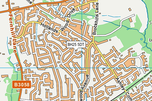 BH25 5DT map - OS VectorMap District (Ordnance Survey)