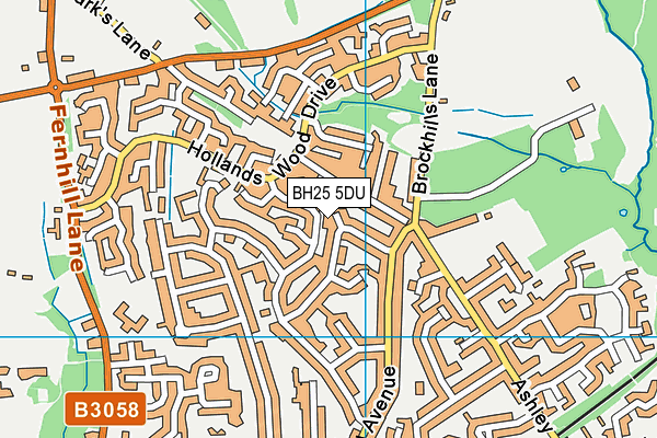 BH25 5DU map - OS VectorMap District (Ordnance Survey)