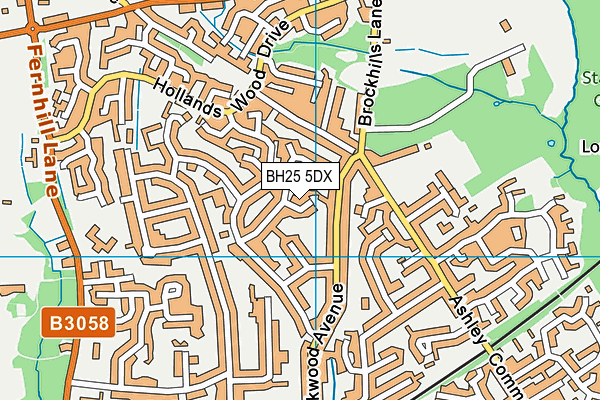 BH25 5DX map - OS VectorMap District (Ordnance Survey)