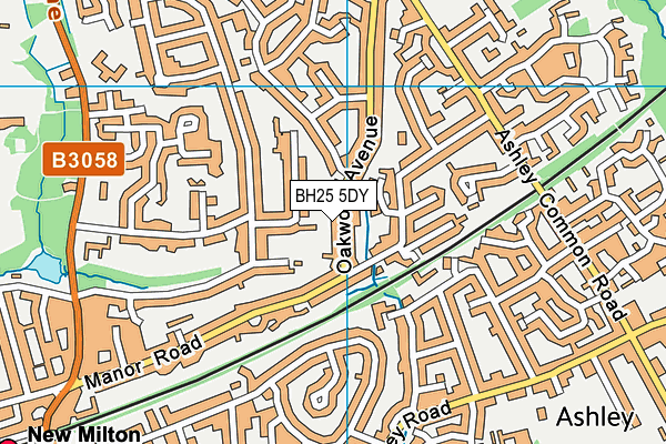 BH25 5DY map - OS VectorMap District (Ordnance Survey)