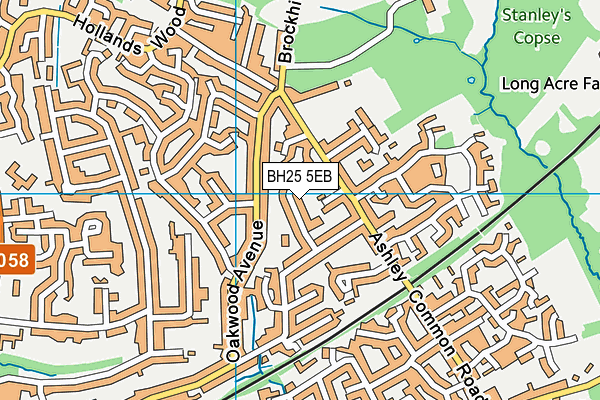 BH25 5EB map - OS VectorMap District (Ordnance Survey)