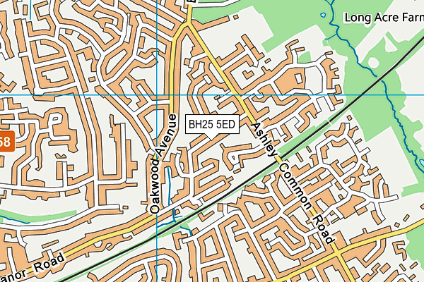 BH25 5ED map - OS VectorMap District (Ordnance Survey)