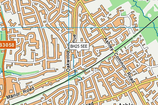 BH25 5EE map - OS VectorMap District (Ordnance Survey)