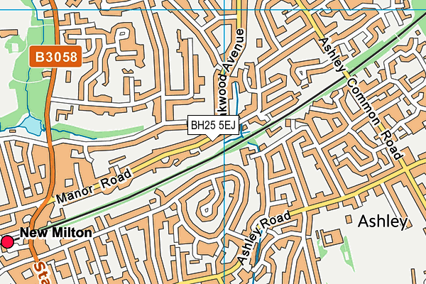BH25 5EJ map - OS VectorMap District (Ordnance Survey)