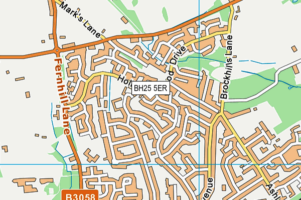 BH25 5ER map - OS VectorMap District (Ordnance Survey)