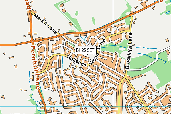 BH25 5ET map - OS VectorMap District (Ordnance Survey)