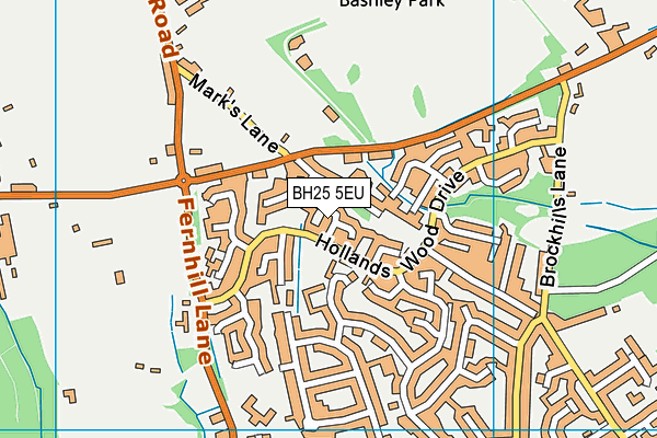 BH25 5EU map - OS VectorMap District (Ordnance Survey)