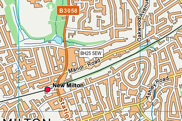 BH25 5EW map - OS VectorMap District (Ordnance Survey)