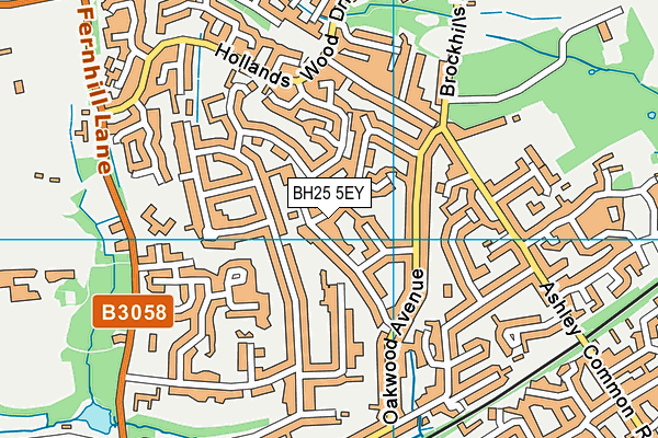 BH25 5EY map - OS VectorMap District (Ordnance Survey)