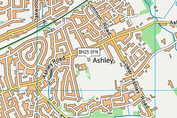 Ashley Junior School map (BH25 5FN) - OS VectorMap District (Ordnance Survey)