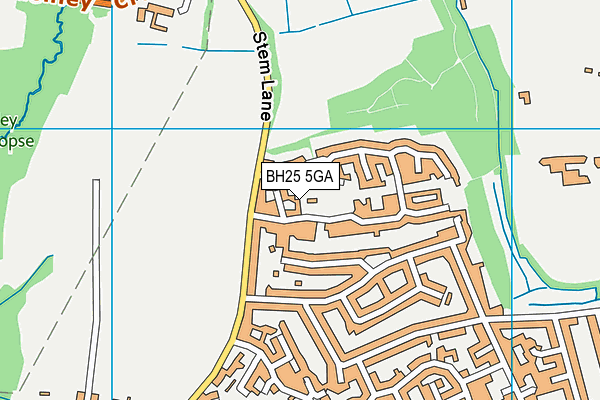 BH25 5GA map - OS VectorMap District (Ordnance Survey)