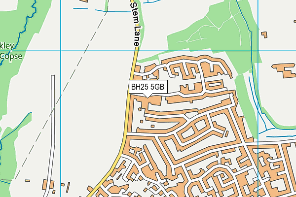 BH25 5GB map - OS VectorMap District (Ordnance Survey)