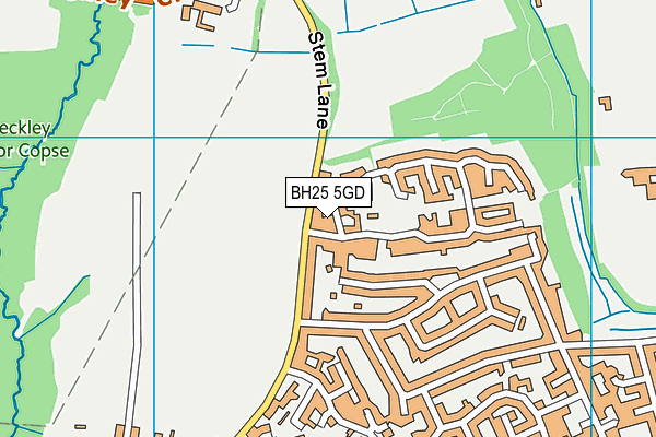 BH25 5GD map - OS VectorMap District (Ordnance Survey)