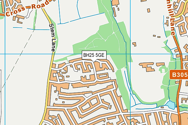 BH25 5GE map - OS VectorMap District (Ordnance Survey)