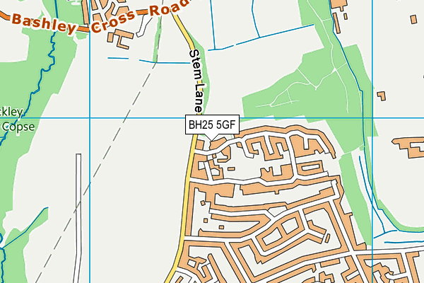 BH25 5GF map - OS VectorMap District (Ordnance Survey)
