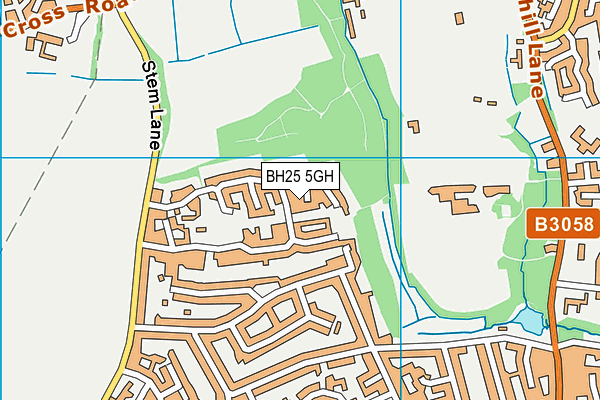 BH25 5GH map - OS VectorMap District (Ordnance Survey)