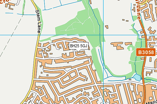 BH25 5GJ map - OS VectorMap District (Ordnance Survey)