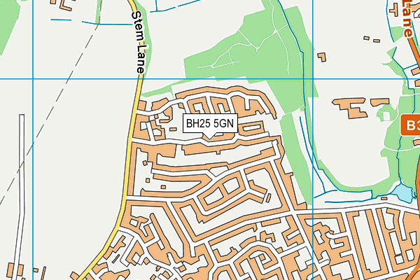 BH25 5GN map - OS VectorMap District (Ordnance Survey)