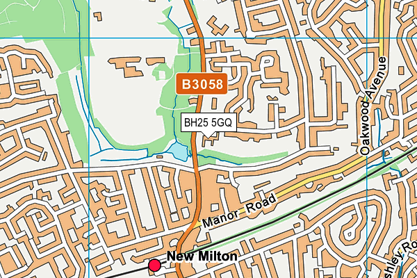 BH25 5GQ map - OS VectorMap District (Ordnance Survey)