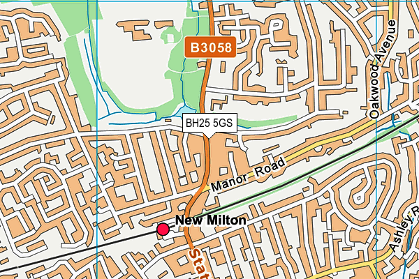 BH25 5GS map - OS VectorMap District (Ordnance Survey)