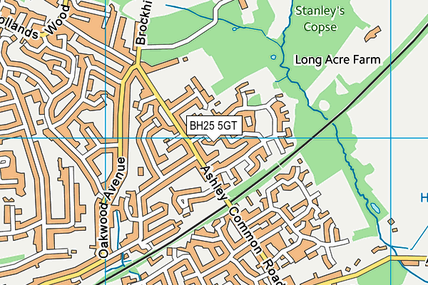 BH25 5GT map - OS VectorMap District (Ordnance Survey)