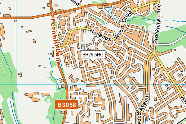 BH25 5HG map - OS VectorMap District (Ordnance Survey)