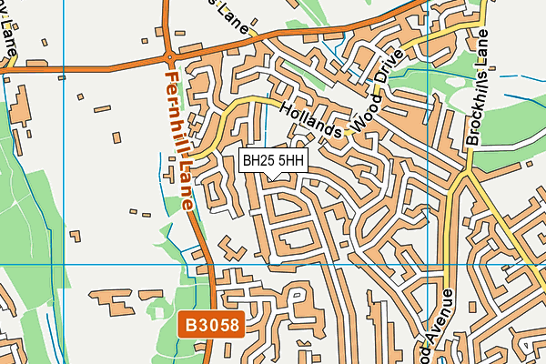 BH25 5HH map - OS VectorMap District (Ordnance Survey)