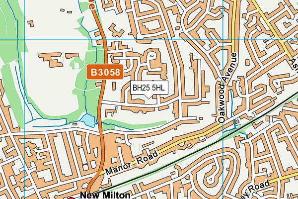 BH25 5HL map - OS VectorMap District (Ordnance Survey)