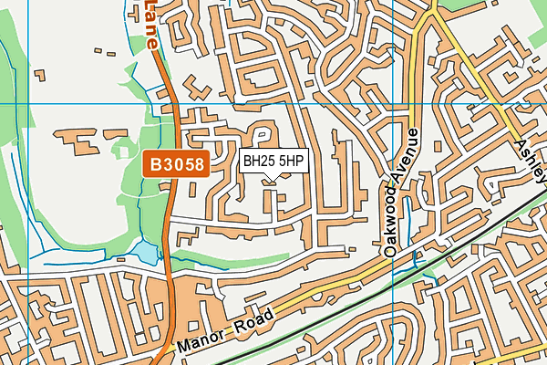 BH25 5HP map - OS VectorMap District (Ordnance Survey)