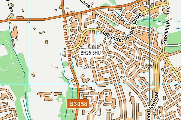 BH25 5HU map - OS VectorMap District (Ordnance Survey)