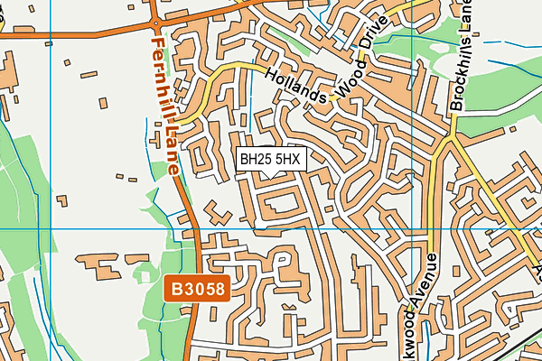 BH25 5HX map - OS VectorMap District (Ordnance Survey)