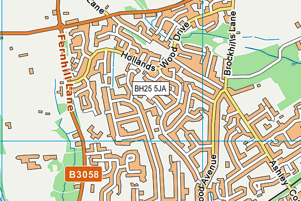 BH25 5JA map - OS VectorMap District (Ordnance Survey)