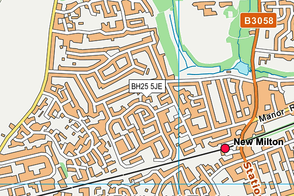 BH25 5JE map - OS VectorMap District (Ordnance Survey)