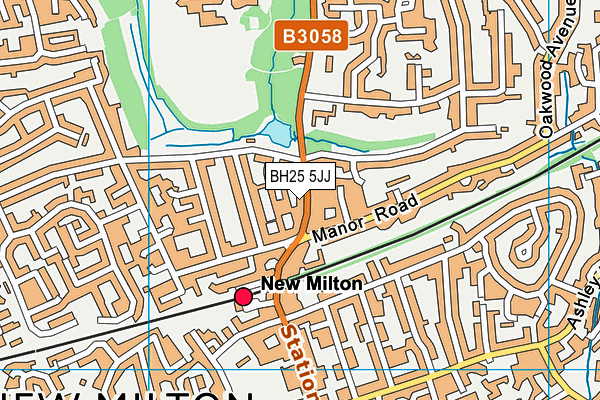 BH25 5JJ map - OS VectorMap District (Ordnance Survey)