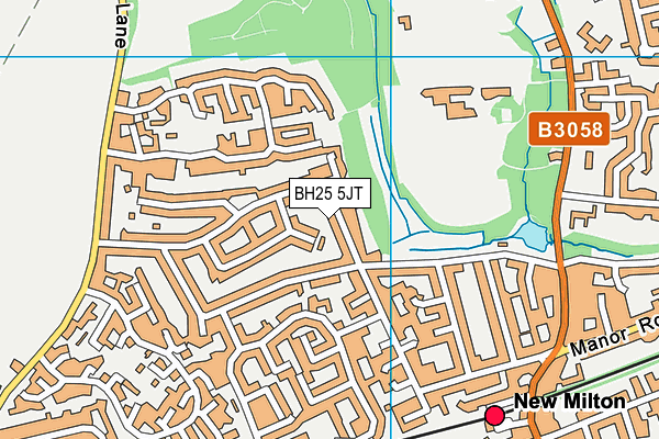 BH25 5JT map - OS VectorMap District (Ordnance Survey)