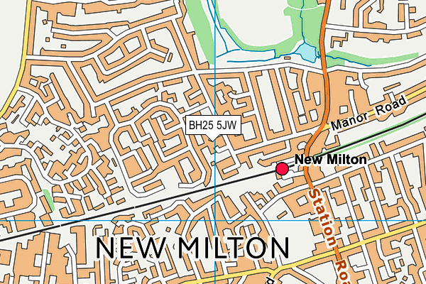 BH25 5JW map - OS VectorMap District (Ordnance Survey)