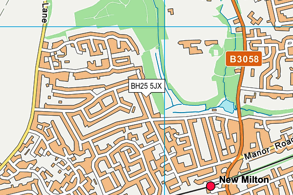 BH25 5JX map - OS VectorMap District (Ordnance Survey)