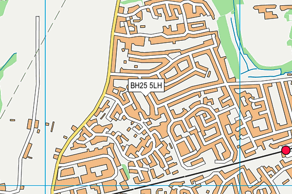 BH25 5LH map - OS VectorMap District (Ordnance Survey)