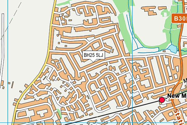BH25 5LJ map - OS VectorMap District (Ordnance Survey)