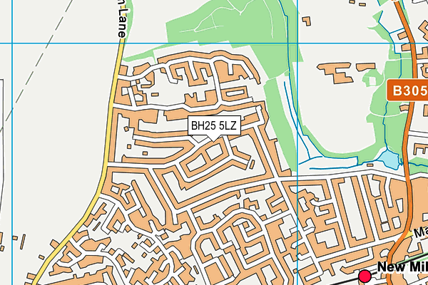 BH25 5LZ map - OS VectorMap District (Ordnance Survey)