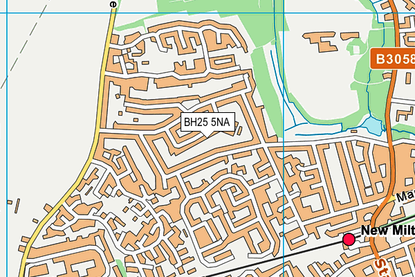 BH25 5NA map - OS VectorMap District (Ordnance Survey)