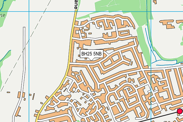 BH25 5NB map - OS VectorMap District (Ordnance Survey)