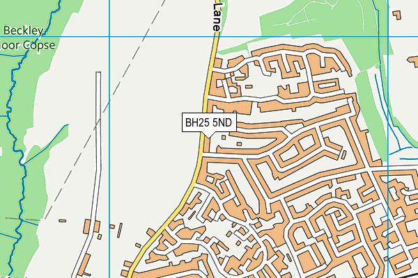 BH25 5ND map - OS VectorMap District (Ordnance Survey)