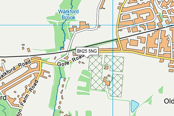 BH25 5NG map - OS VectorMap District (Ordnance Survey)