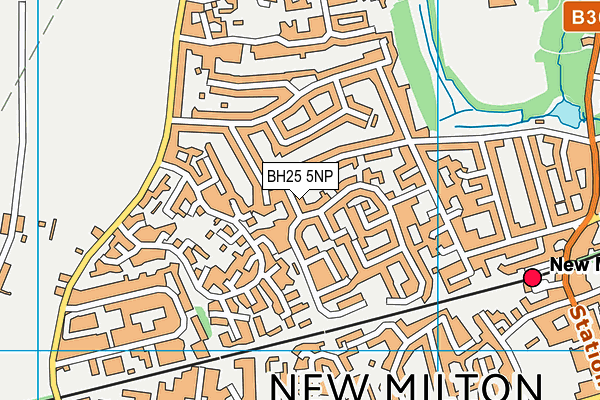 BH25 5NP map - OS VectorMap District (Ordnance Survey)